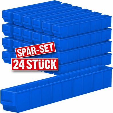 Regalkasten Profi, Set, 24-teilig, blau, Industriequalität, LxBxH 500x91x81 mm