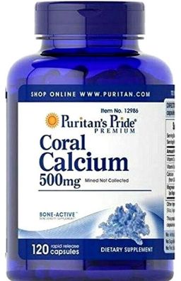 Puritans Pride Coral Calcium Complex 120 Capsules x 500 Mg