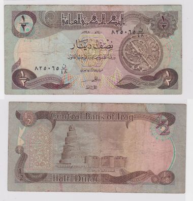 1/2 Dinar Banknote Irak Iraq (1980/1985) gebraucht (138689)