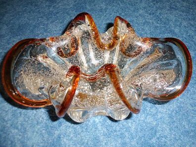 sehr schwere Schale-Murano Glas mit vielen Luftbläschen
