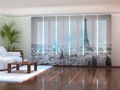 Schiebegardine "Paris schwarz-weiss" Flächenvorhang Gardine Vorhang mit 3D Fotomotiv