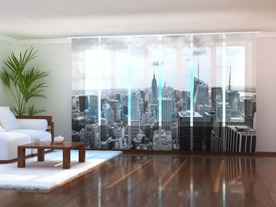 Schiebegardine "Manhattan in schwarz-weiss" Flächenvorhang Gardine mit 3D Fotomotiv