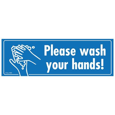 Warnschild - Please wash your hands - Gr. ca. 15 x 5 cm - 307528/2 - Schutz vor Vire
