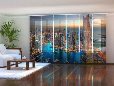 Schiebegardine "Wolkenkratzer von Dubai" Flächenvorhang Gardine mit 3D Fotomotiv