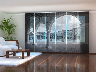 Schiebegardine "Kuba schwarz-weiss" Flächenvorhang Gardine Vorhang mit 3D Fotomotiv