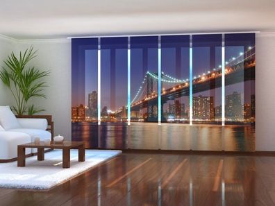 Schiebegardine "Manhattan Bridge 5" Flächenvorhang Gardine Vorhang mit 3D Fotomotiv