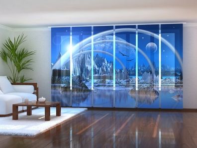 Schiebegardine "Fantasiewelt" Flächenvorhang Gardine Vorhang mit 3D Fotomotiv