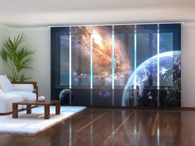 Schiebegardine "Erde im Weltall" Flächenvorhang Gardine Vorhang mit 3D Fotomotiv
