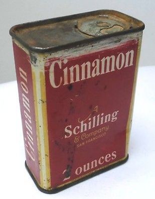 alte Blechdose Schilling & Company 2 ounces Cinnamon um 1940