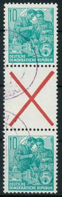 DDR Zusammendruck Nr SZ10 gestempelt 3ER STR X0A6D6E