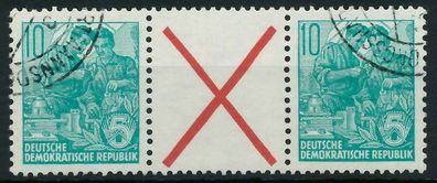 DDR Zusammendruck Nr WZ9 gestempelt 3ER STR X0A6D72