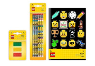 LEGO Schreib-Set (Radiergummis, Bleistifte, Notizbuch) Kinder schreiben Schule