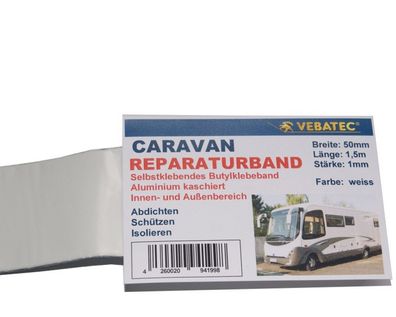 Vebatec Caravan Butylband Reparaturband Alu-weiss 50mm x 1.5m