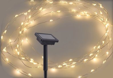 Solar Draht Lichterkette mit 200 LED - warmweiß - Outdoor Microlichterkette