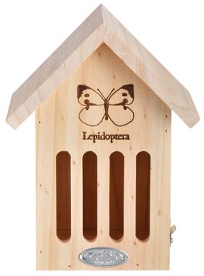 Esschert Design Schmetterlingshaus mit Silhouette Insekten Hotel Nistkasten Holz