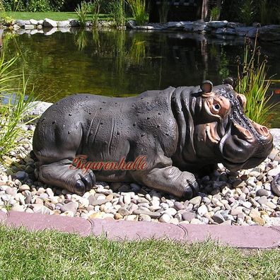 Nilpferd Flusspferd Figur Statue Aufstellfigur Deko Afriknische Tierfigur groß