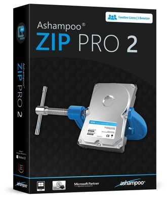 Ashampoo Zip Pro 2 - ZIP, RAR, TAR, CAB etc. entpacken - Download 3 User Lizenz