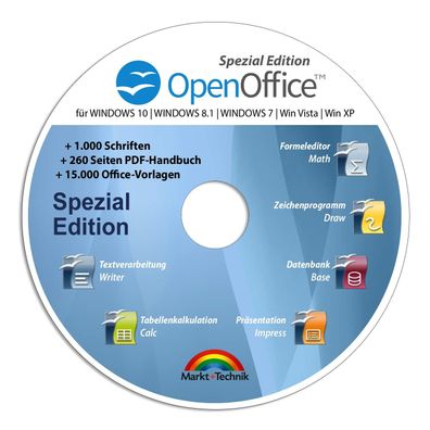 Open Office Premium 2019 inkl. PDF Handbuch - 1000 Schriften und 15.000 Vorlagen