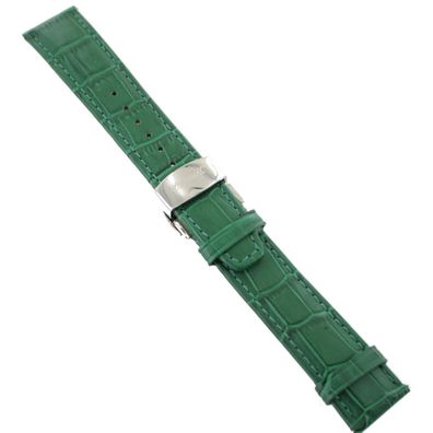 Ingersoll Ersatzband für Uhren Leder grün Kroko Faltschl. Si 22 mm