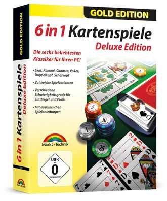 6 Kartenspiele - Skat - Romme - Poker - Canasta - Doppelkopf & Schafkopf für PC