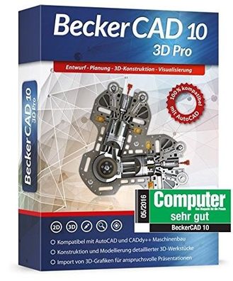 BeckerCAD 10 3D PRO - Architektur, Maschinenbau, Elektrotechnik, CAD Programm 