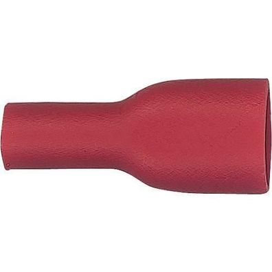 Flachsteckhülsen, Kabelschuhe , vollisoliert rot bis 1,5 mm² 6,3 mm x 0,8 mm
