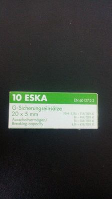 Feinsicherungen 5 x 20 mm träge Eska in verschiedenen Stromstärken 10 Stück