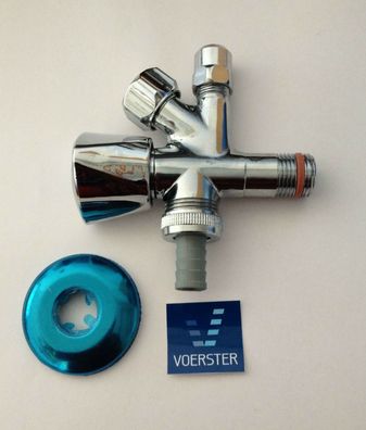 Geräteanschluß-Ventil Kombi-Eck (poliert-verchr.) 1/2" x 10 Waschmaschine Spüle