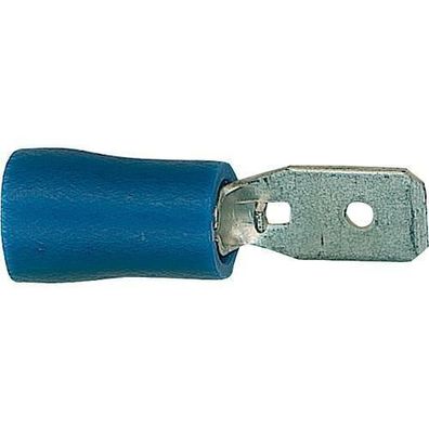 Kabelflachstecker, blau , halbisoliert bis 2,5 mm² 4,8 mm x 0,8 mm