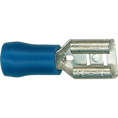 Flachsteckhülsen, Kabelschuhe , halbisoliert blau bis 2,5 mm² 4,8 mm x 0,8 mm