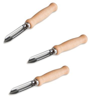 ab 1,09 € Edelstahl 15 cm Sparschäler Schälmesser feststehende Doppelklinge