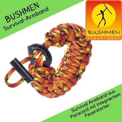 Bushmen - Survival Armband aus Paracord - mit integriertem Feuerstarter
