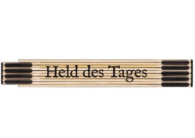 La Vida Zollstock Meterstab Geschenk Männer Aufdruck Holz Text HELD DES TAGES