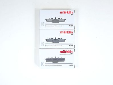 Märklin H0 3x 75491, K-Gleis, Weichenantrieb, neu, OVP