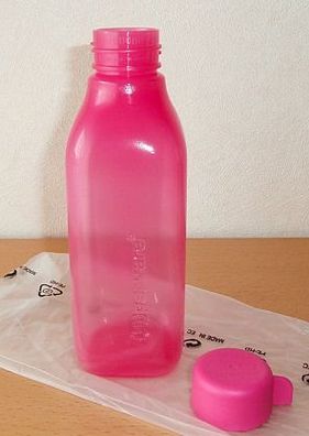 Tupperware® * * EcoEasy 500 ml Quader * * Trinkflasche mit Schraubverschluss - PINK