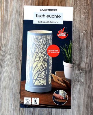 Tischlampe Leuchte Magic Touch Waldmotiv Weiß Easymaxx NEU