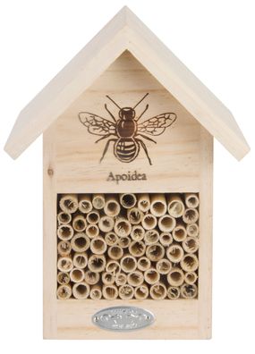Esschert Design Bienen Haus mit Silhouette Insektenhotel Nistkasten Nisthöhle