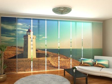 Schiebegardine "Leuchtturm in Dänemark" Flächenvorhang Gardine Vorhang mit Fotomotiv