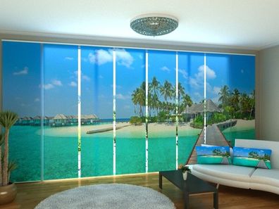 Schiebegardine "Der Weg zum Paradies" Flächenvorhang Gardine Vorhang mit 3D Fotomotiv