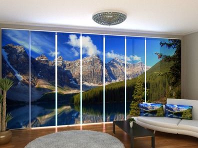 Schiebegardine "Berge in Kanada" Flächenvorhang Gardine Vorhang mit 3D Fotomotiv