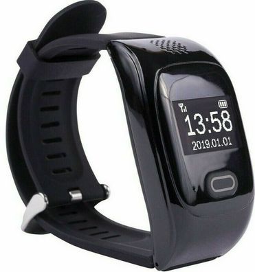 tellimed Solino GPS Notfall Uhr - Schwarz - Senioren Smartwatch - SOS Funktion