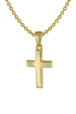trendor Schmuck Kreuz Anhänger für Kinder Gold 333 + Halskette Silber vergoldet 7569