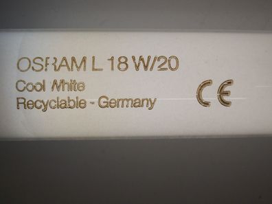 Osram L 18w/20 Cool White Recyclable Germany CE 59 60 61 cm NeonLampe Röhre Tube T8