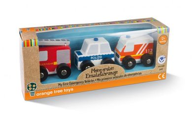 Nici 46035 Meine ersten Einsatzfahrzeuge Holzspielzeug Orange Tree Toys