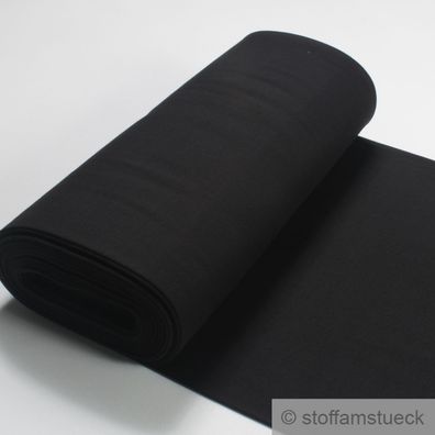 0,5 Meter Stoff Baumwolle Elastan Bündchen schwarz 45 cm breit