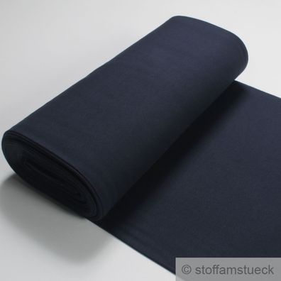 0,5 Meter Stoff Baumwolle Elastan Bündchen dunkelblau 45 cm breit marine blau