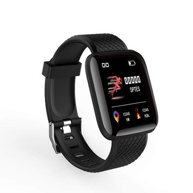 Wisam® 116 Plus Bluetooth Android iOS Smartwatch Tracker Touchscreen Schwarz