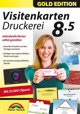 Visitenkarten Druckerei 8.5 -Gold Edition- Download Version inkl. 20000 Cliparts