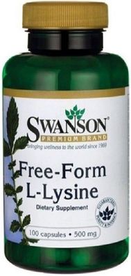 Swanson Free Form L-Lysine 100 Capsules X 500 Mg