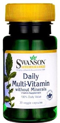 Swanson Daily Multivitamin Without Minenerals 30 VegCapsules